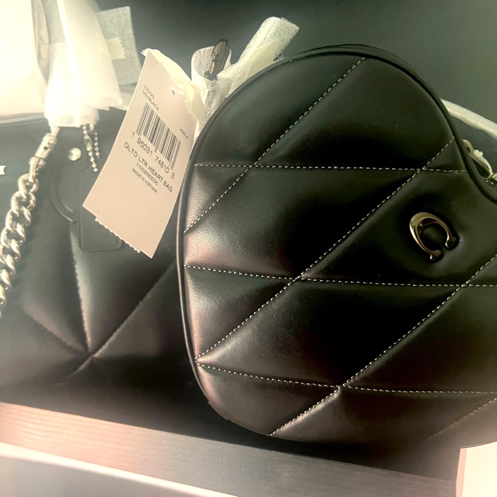 Coach quilted heart bag large